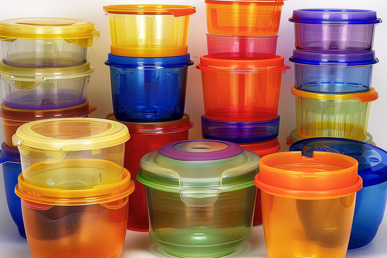 viele bunte Tupperdosen