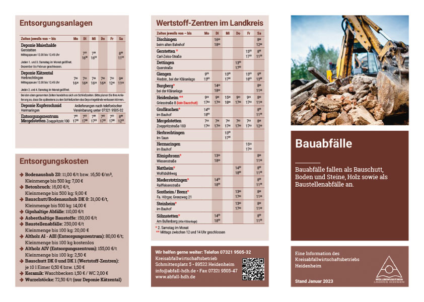 Broschüre Bauabfälle