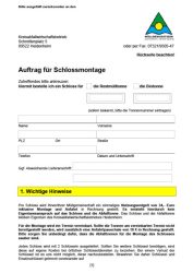 Formular für eine Schlossmontage