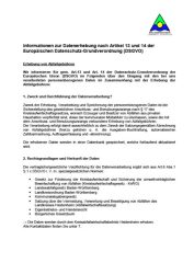 Blatt mit Informationen zur Datenerhebung